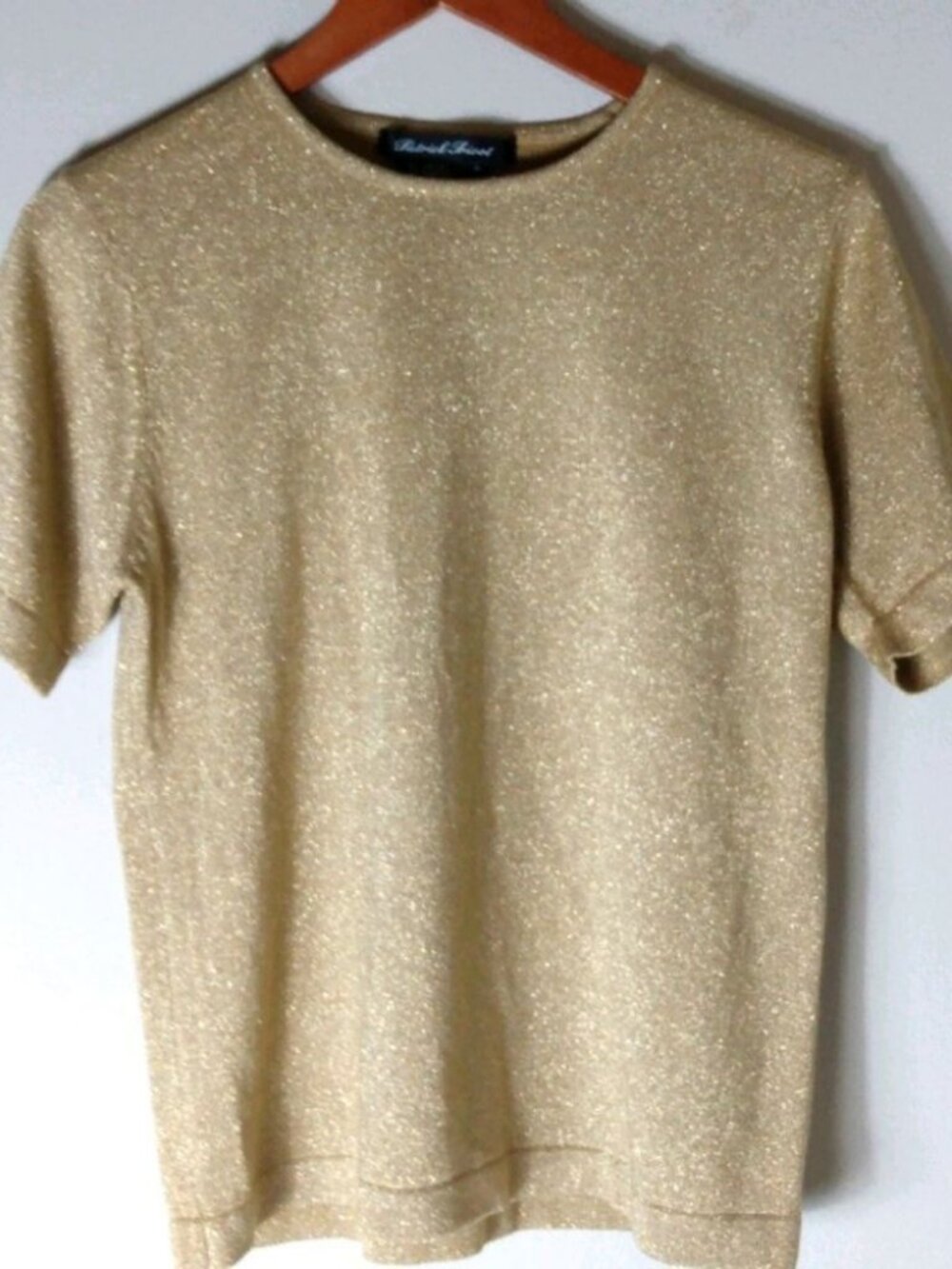Patrick Tricot M Gold Shimmering Pullover Top